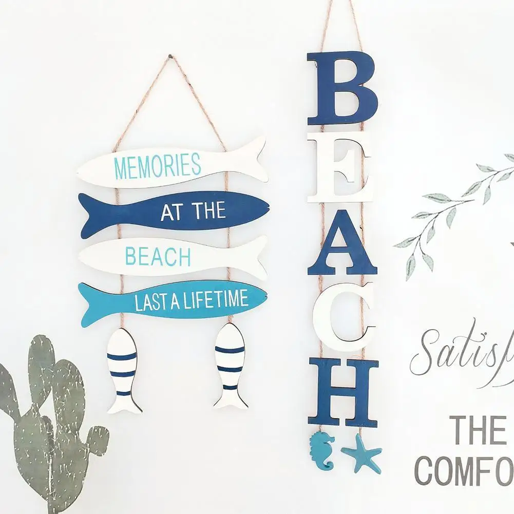 

Nautical Decor Wooden Crafts Under The Sea Animals Decoration Pendant Creative Room Wall Fish Home Beach Door Bedroom Livin H4T2