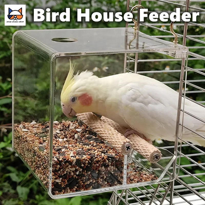 

Nature Anywhere Window Bird House Acrylic Feeder with Sliding Seed Holder Large Outdoor Bird Feeders
