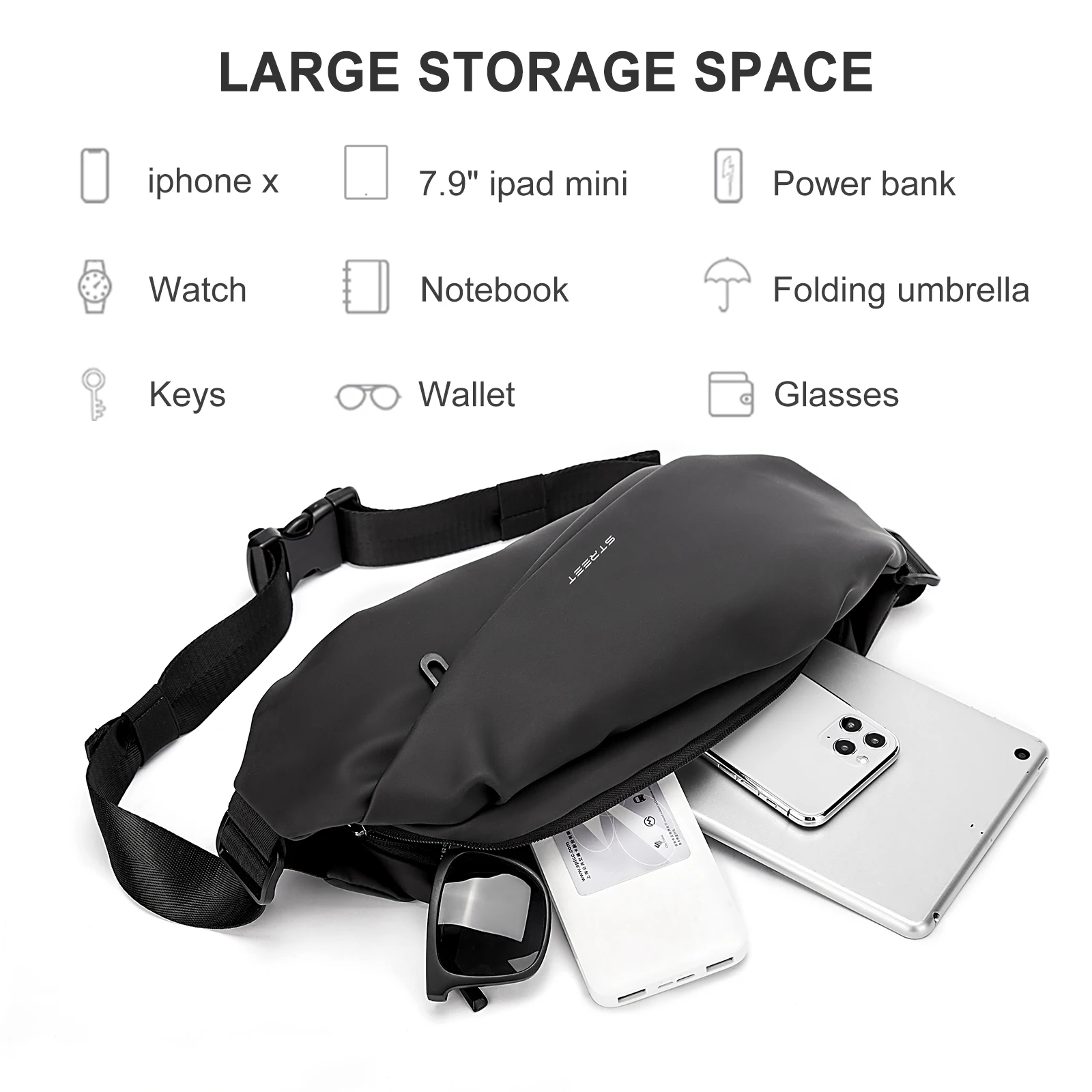 Водонепроницаемая нагрудная сумка унисекс цвет в ассортименте