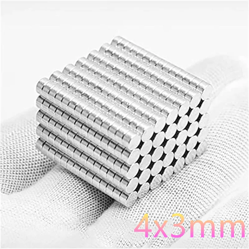 

Мощные магниты 4x3 мм, 20/50/100 шт., редкоземельные перманентные круглые супер сильные 4*3 мм неодимовые магниты