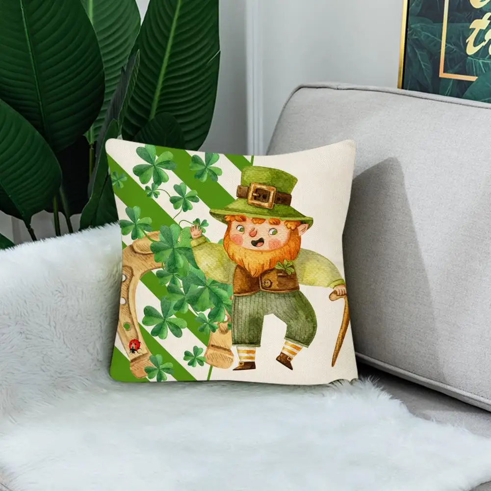 

Pillowcase Dirt-proof Pillow Case Saint Patricks Day Square Pillow Cover