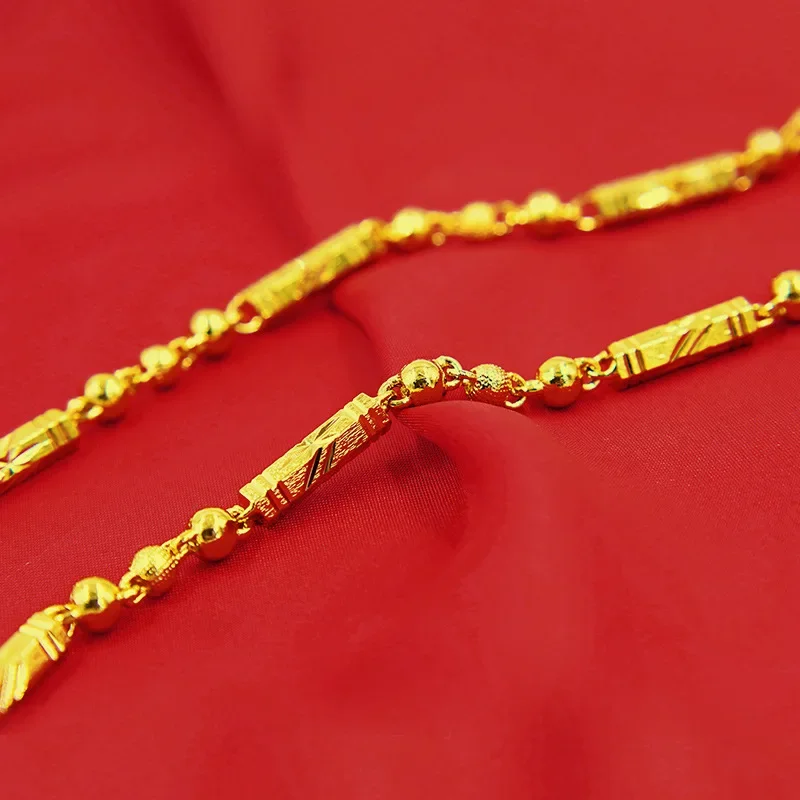 Мужское роскошное ожерелье 9999 настоящее золото 24 карата властное однотонное