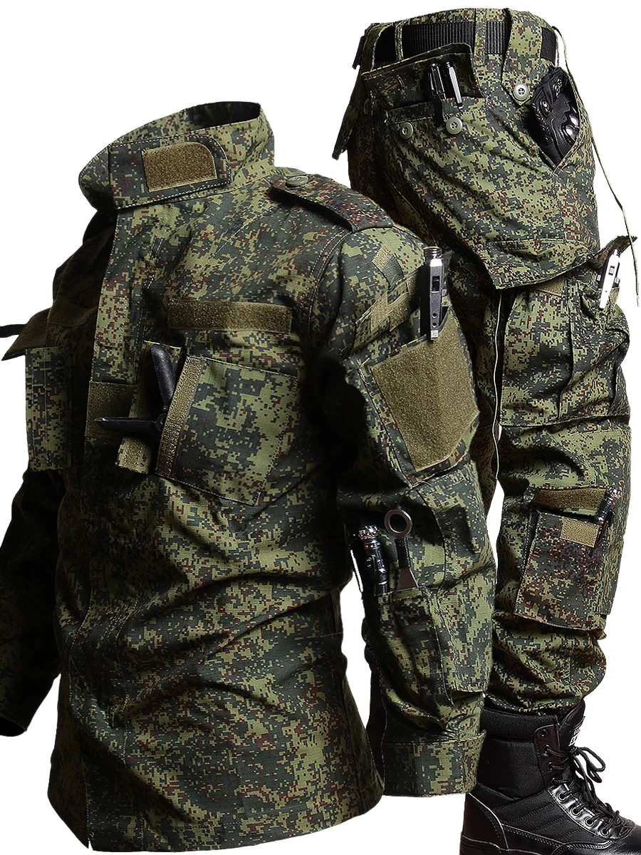 Высококачественный камуфляжный комбинезон мужской русский маленький зеленый