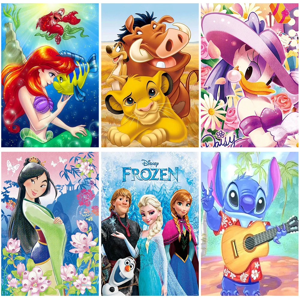 

Алмазная живопись «маленькая русалочка», алмазная 5D Вышивка с квадратными стразами, мозаика с животными из мультфильма «Король Лев», украш...