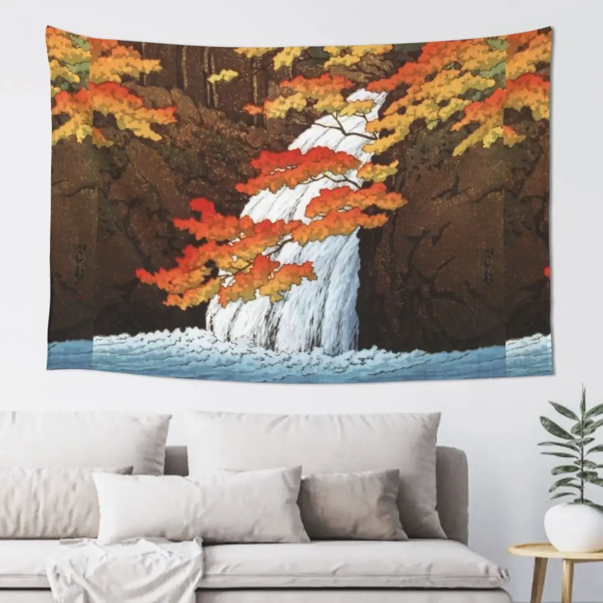 Водопад Сендзю в Акаме от Kawase Hasui гобеленовые обои вещи для спальни чтобы