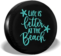 life at the beach spare tire cover waterproof dust proof uv sun wheel tire cover fit fits most vehicles