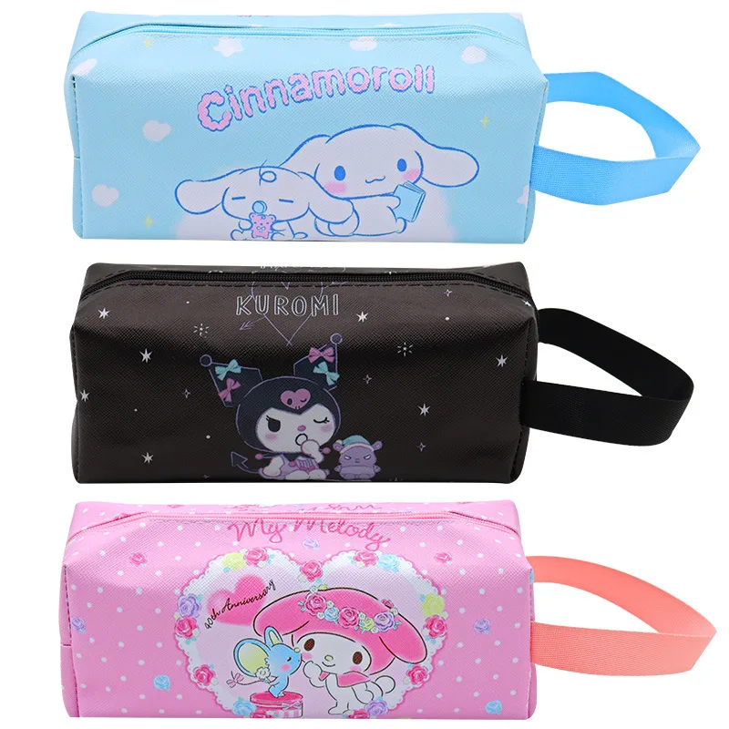 

Мультяшная Однослойная полиуретановая сумка Sanrio для ручек My Melody Kuromi, канцелярская сумка, большой карандаш, милая Студенческая школьная сумка для хранения, подарок