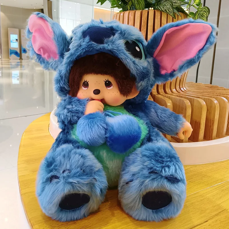 

35-45cm Disney Kawaii Monchhichis Transform Stitch Rabbit Totoro Kiki Chic A Boo Plush Toy Minnie Stellalou Plushie Stuffed Doll