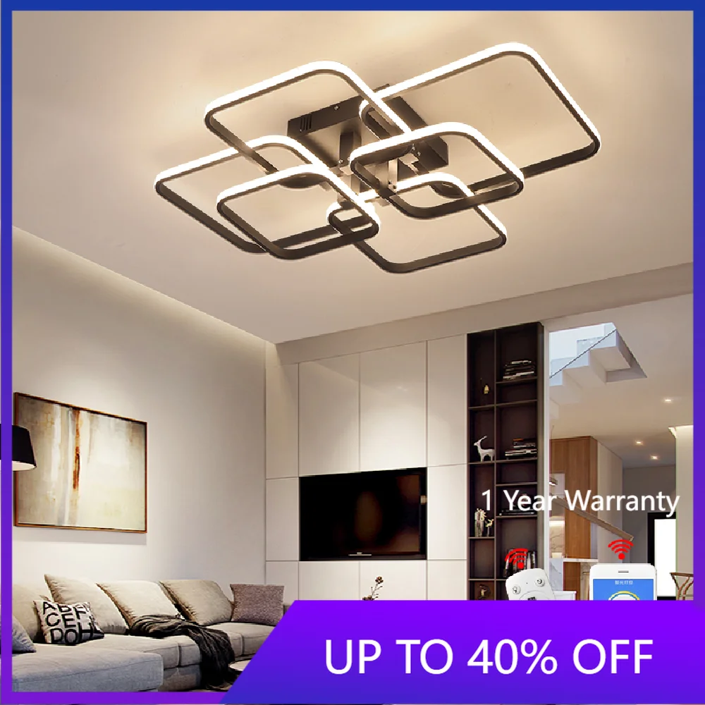 

Square Circel Rings Chandelier For Living Room Bedroom Home AC85-265V Modern Led Ceiling Chandelier Lamp Fixtures Free Shipping