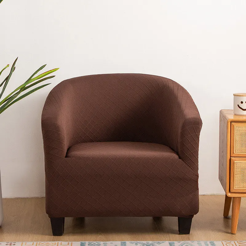 

European Solid Color Circular Knit Sofa Cover Elastic Single Seat Armchair Anti-dirty Protective Sheath for Club Living Room