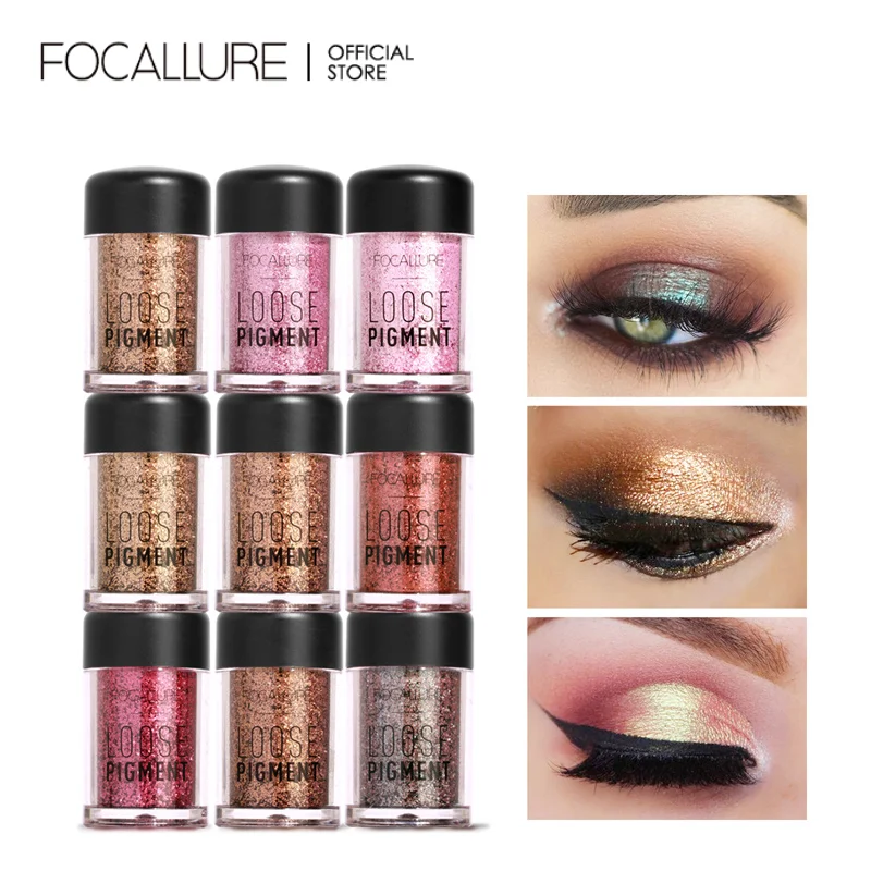 

FOCALLURE 18 Colors Glitter EyeShadow Shimmer Shine Diamond Brighten Pigment Loose Powder Eyes Makeup Cosmetics for Women