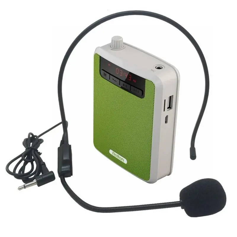 Rolton K300 Portable Voice Amplifier Megaphone Booster with Wired Microphone Loudspeaker Speaker FM Radio MP3 Teacher Training