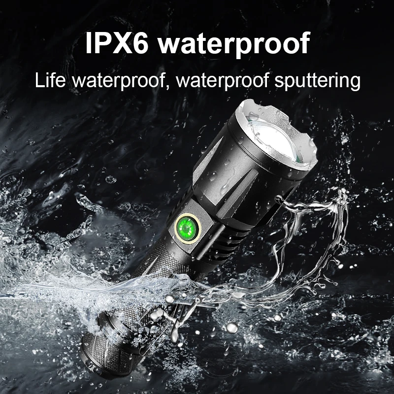 Новейший мощный яркий светодиодный фонарик XHP199 перезаряжаемый XHP160