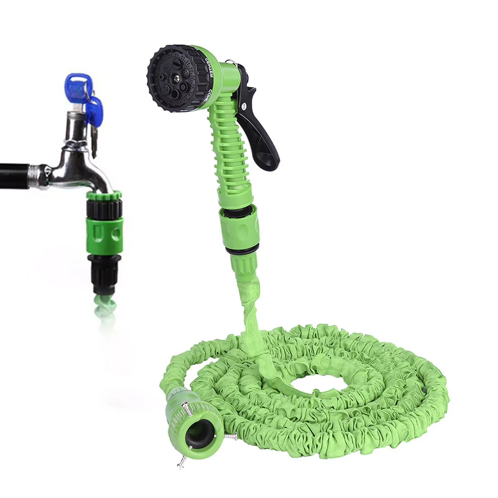 

100ft Garden Hose Pipe Lightweight Flexible Water Hose Expandable Magic Hose Car Wash Water Gun Car Wash Spray With 7 Patterns