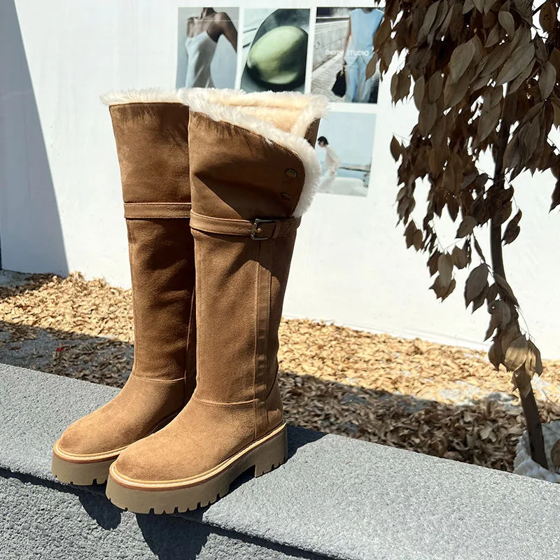 MKKHOU модные сапоги выше колена женские новые высококачественные из натуральной