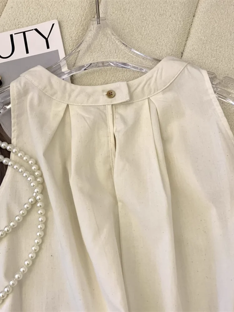 Хлопковые и льняные топы с лямкой на шее женские летние новые дизайнерские