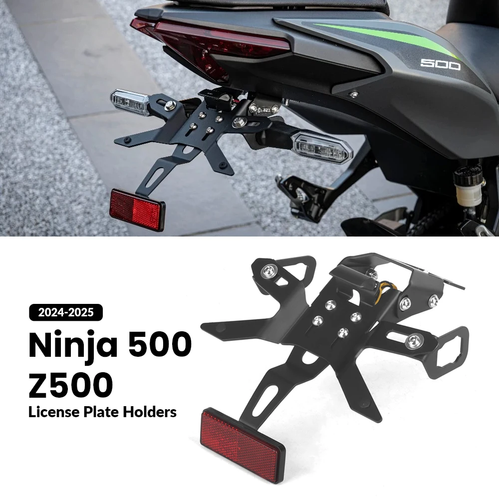Фото Для Kawasaki Ninja 500 Ninja500 Z500 Z500 2024 2025 мотоциклетный задний короткий держатель номерного знака, комплект кронштейнов задней бабки №1