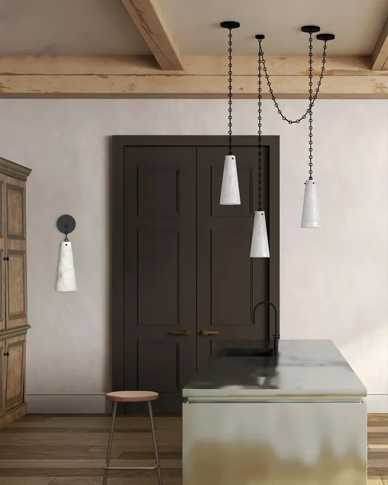 Домашний Декор Натуральный Мрамор Железная Цепь E14 Светодиодная Люстра DIY