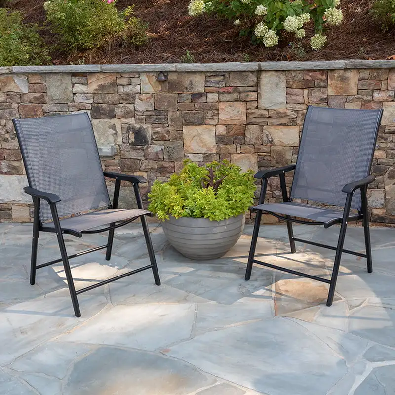 

Flash Furniture Black Outdoor Folding Patio Sling Chair (2 Pack)