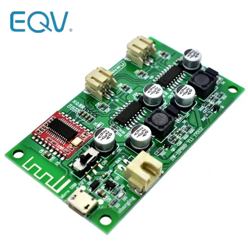 

DC 5V 6W X 6W 2 Channel Stereo Bluetooth Amplifier Board Lithium Battery Powered for Speakers Loudspeaker Box Modified