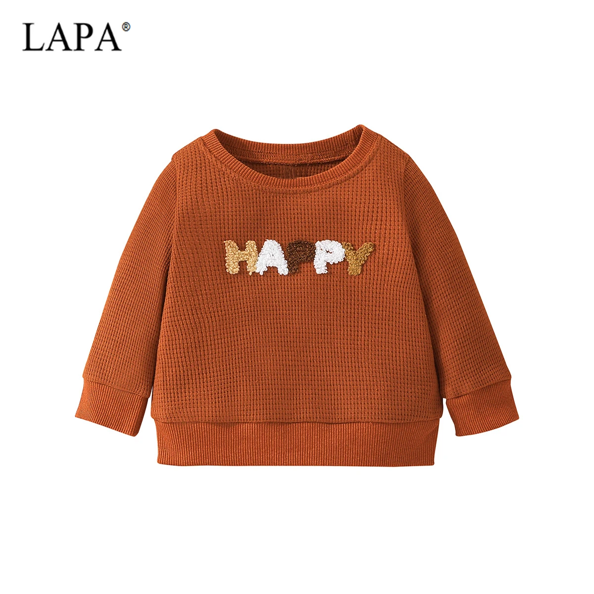 

LAPA 0 to 3 Years Baby Boys Clothes Letter 1 Piece Long Sleeve Tops Crew neck Spring Autumn Sweater Warm Clothing