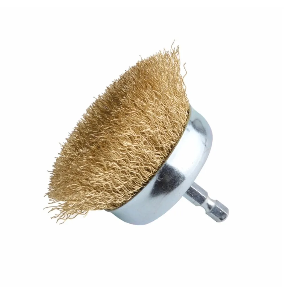 

3" 75mm Steel Wire Wheel Brush 1/4 Inch Hexagon Shank For Electric Drill Grinding Cleaning Rust Paint Hand Tools