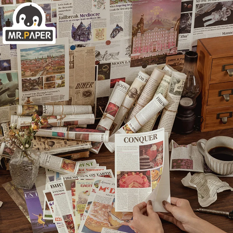 Mr.Paper 8 дизайн Momo материал бумага Ретро Серия периодически комната коллаж Note