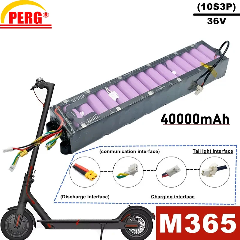 

Оригинальный блок литий-ионных аккумуляторов M360 36 В, 10s3p, 36 В, 40 Ач, Встроенный BMS, подходит для параллельных электромобилей m365