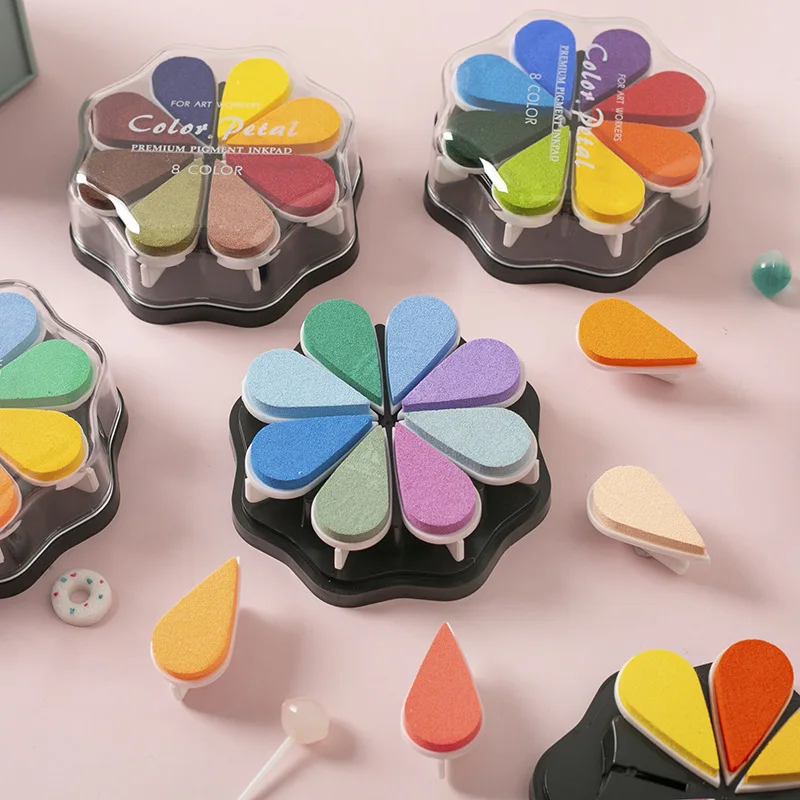 

High-quality Ink Pad DIY Handmade Rubber Stamp Hand Account Printing Pad Creative Petal Stamp Pad Craft Supplies