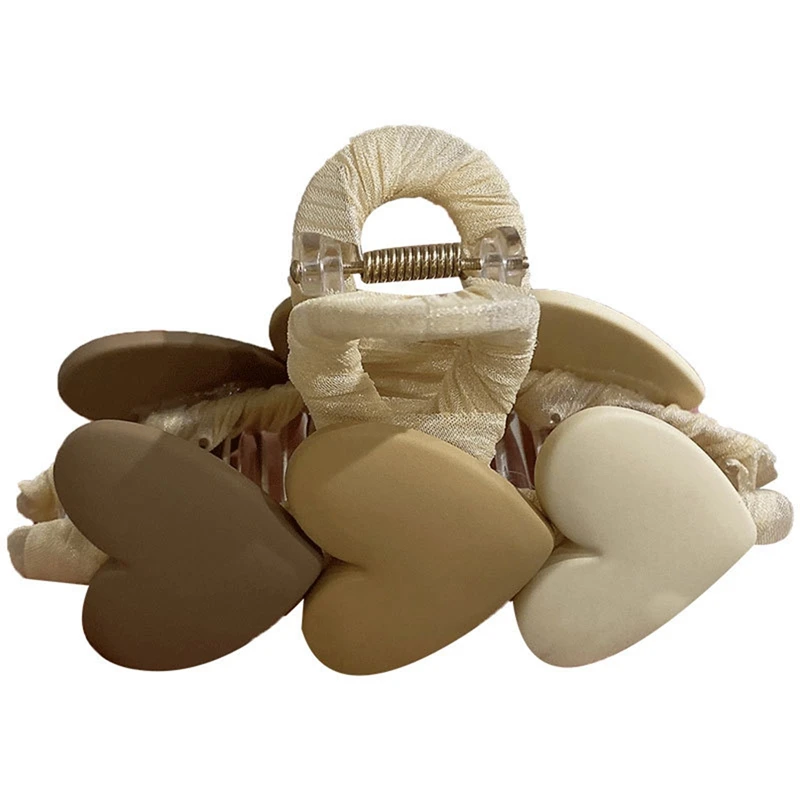 

-Заколки-крабы для волос в форме сердца для женщин и девушек, банная заколка, женский модный головной убор