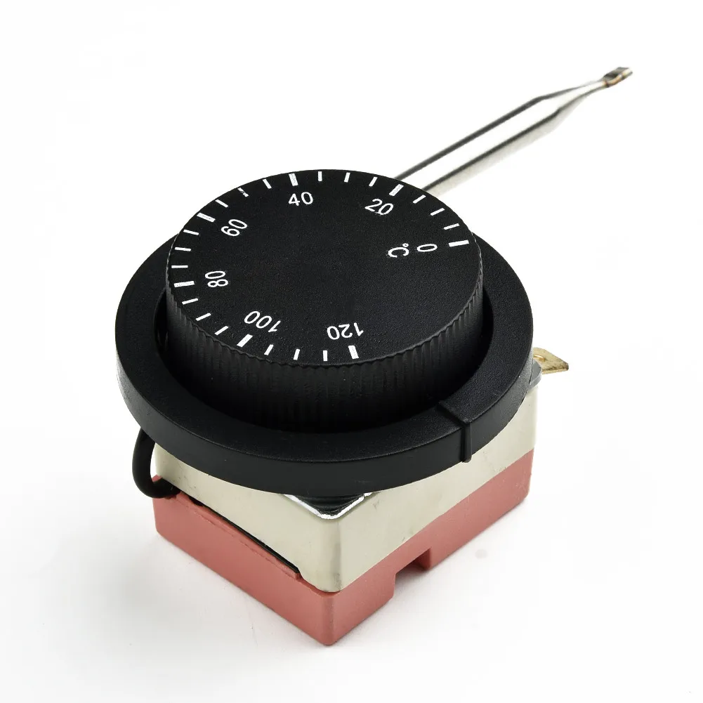 

Adjustable Electric Fan Thermostat Switch Radiator Temperature Control Probe Knob Temperature Control Switch 0~120°C Capillary
