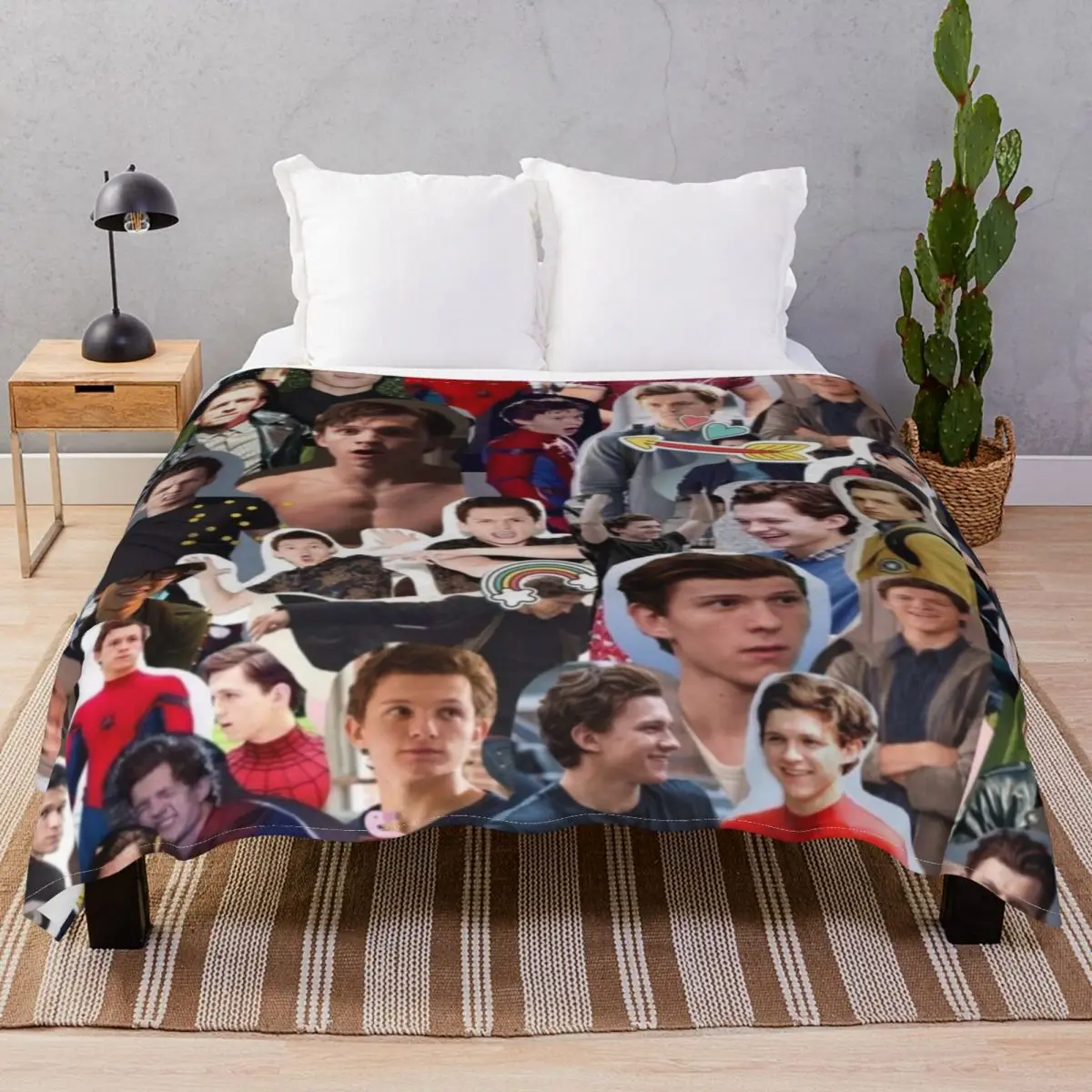 Tom Holland Blanket Flannel Plush Print Multi-function Throw Blankets for Bedding Sofa Camp Cinema