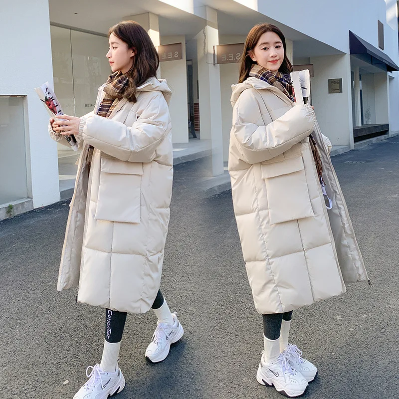 Parkas Women down Parkas Women Large Pocket Mid-Length Padded Coat Cotton-Padded Coat Thickened Coat Women Winter Coat Women