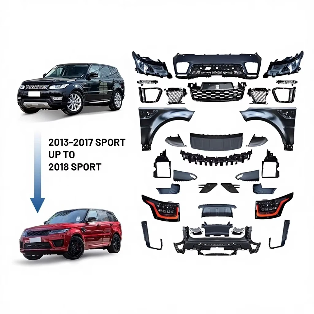 Фото Премиальный обвес для Range Rover Sport L494 2014 года, обновление до версии 2018-2020 SVR, прямая установка, прочный, спортивный дизайн. №1