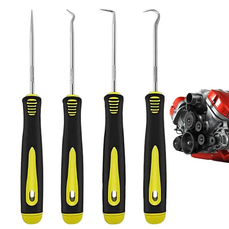 

4Pcs Car Pick Hooks Auto Vehicle Oil Seal Screwdrivers Set O-Ring Gasket Puller Remover Pick Hooks Tools Tire Repairing Supplies