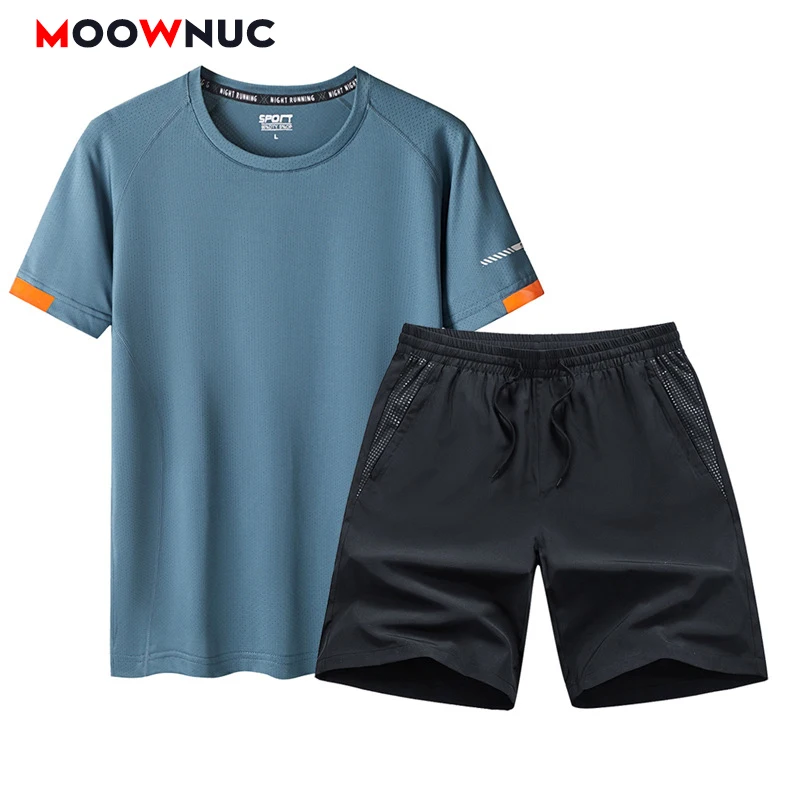 Men's Casual Sets T-Shirt + Shorts Summer Sportswear Spring 2022 Fashion Tracksuits Jogger Sweatshirt Male Hombre Fit MOOWNUC