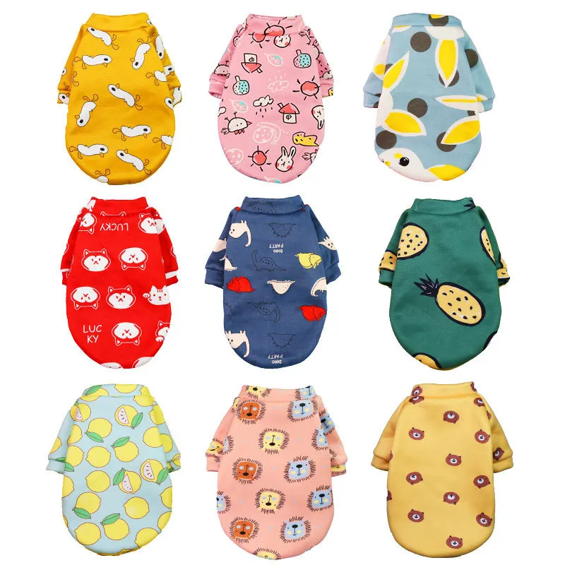 

Cute Pet Dog Clothes Winter Thick Plush Sweater Cartoon Print Pattern French Bulldog Schnauzer Pug Pink Puppy Clothing Wholesale