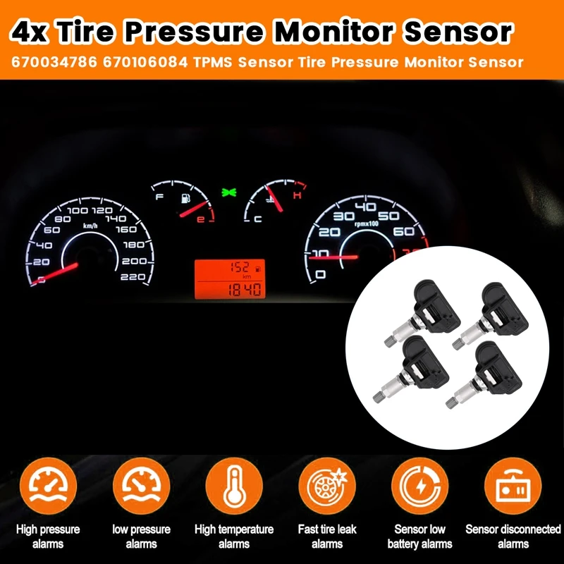 Датчик давления в шинах 433 МГц 670106084 670034786 для Alfa Romeo 4C Citroen Jumper Fiat Ducato Peugeot Boxer 2013-2021