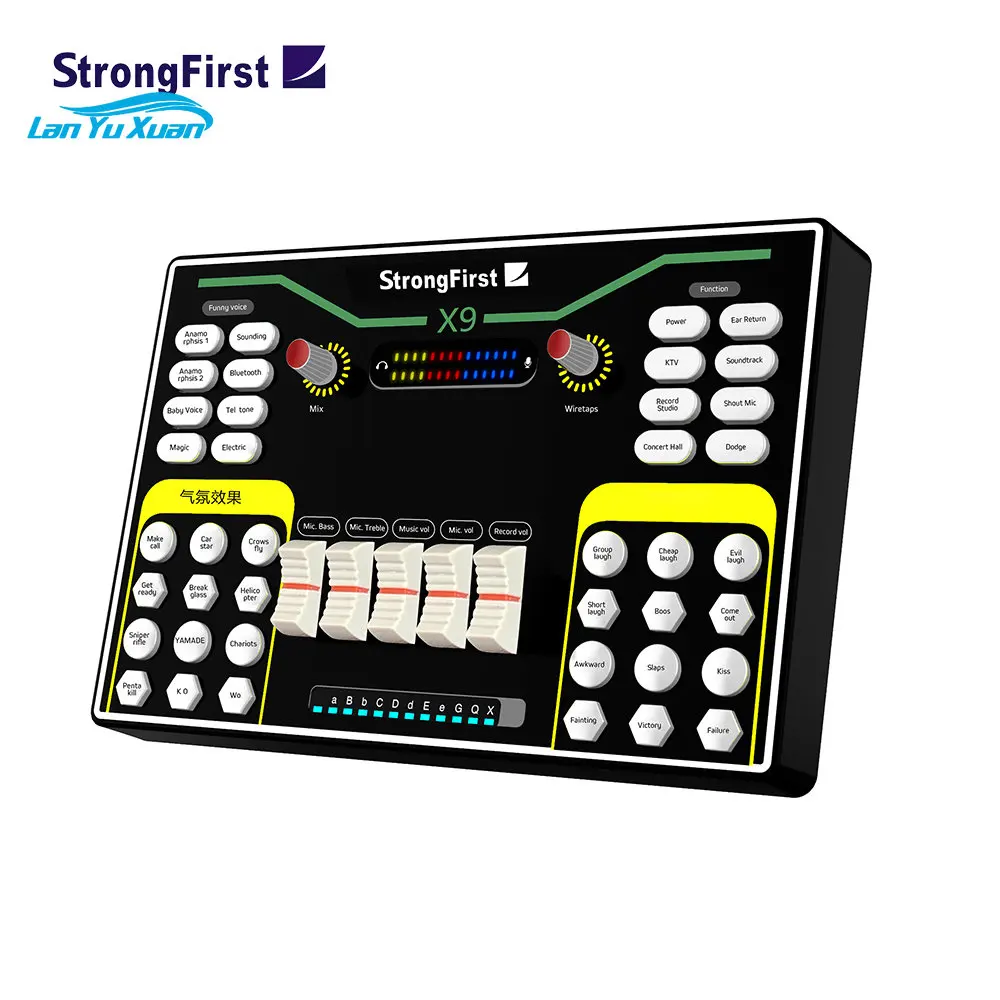 

StrongFirst USB External Sound Card With Effects For Live Broadcasting,audio Adaptor With Microphone,for Singing