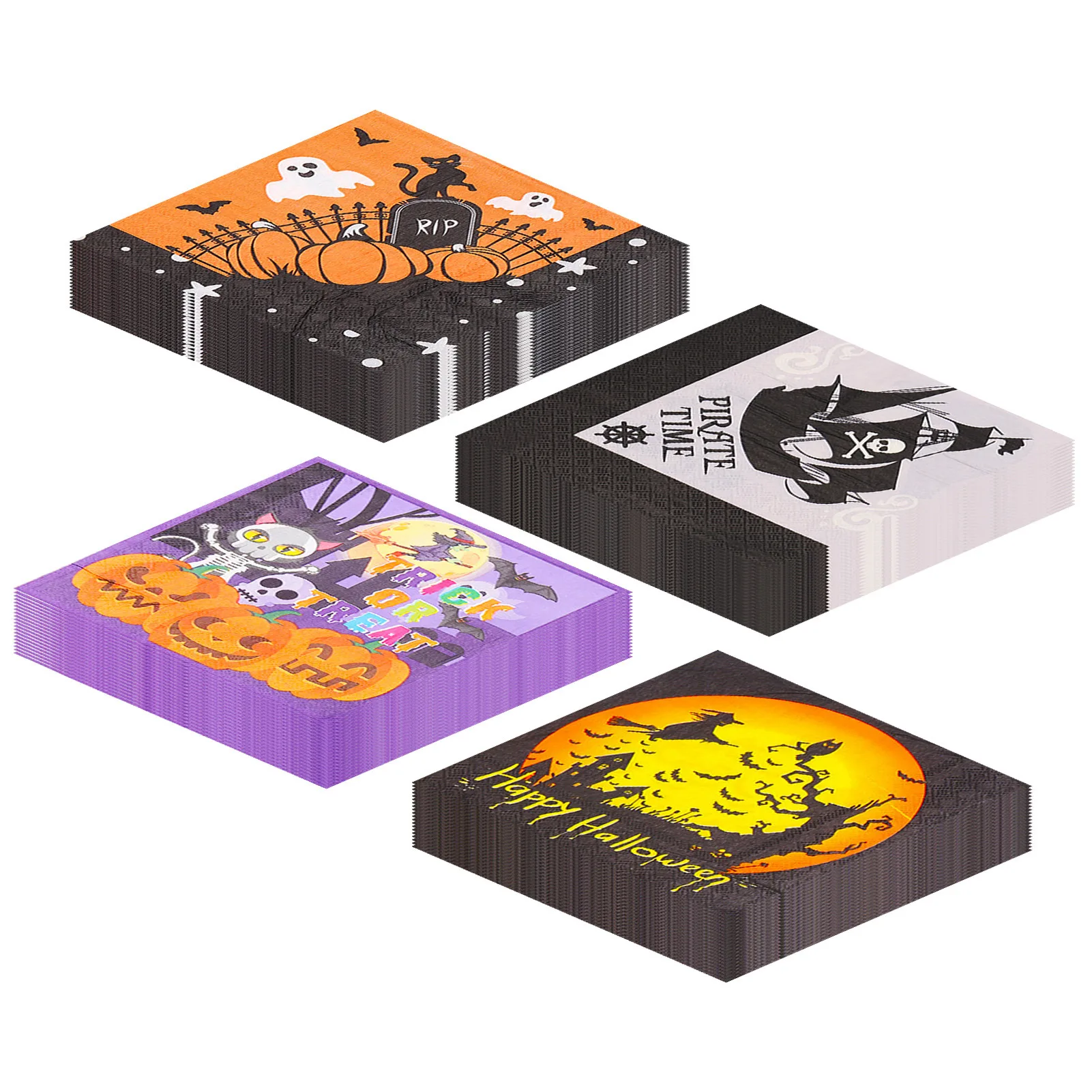

2022 New 20Pcs/Pack Halloween Paper Napkins Pumpkin Skull Bat Paper Tissues For Halloween Party Decor Table Supplies