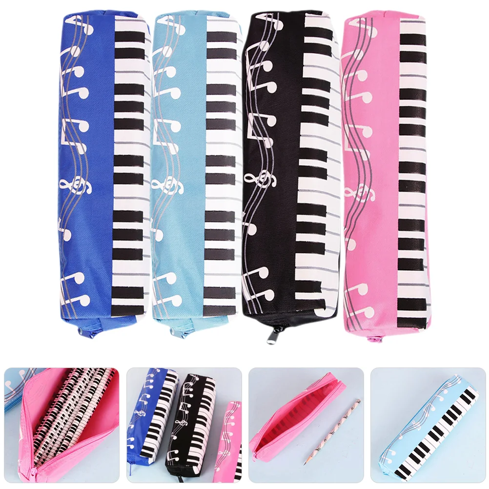 

4 Pcs Tote Bag Organizer Students Pen Pouch Storage Box Music Note Case Girls Special Pupils