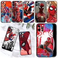 marvel avengers spider man phone case for iphone 11 12 13 mini 13 14 pro max 11 pro xs max x xr plus 7 8 silicone cover