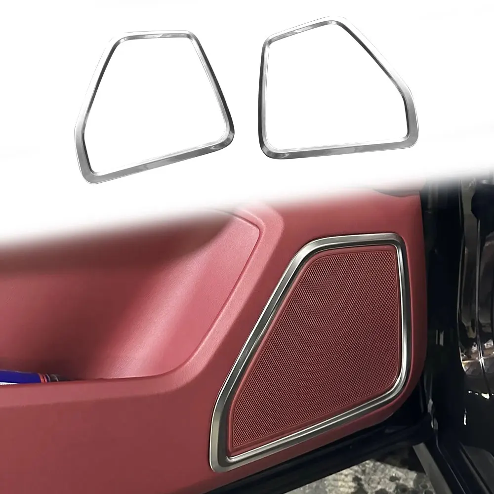 

4 шт. для Porsche Macan 2015-2021, серебристая, из нержавеющей стали, дверной динамик, звуковой сигнал, кольцо, рамка, накладка