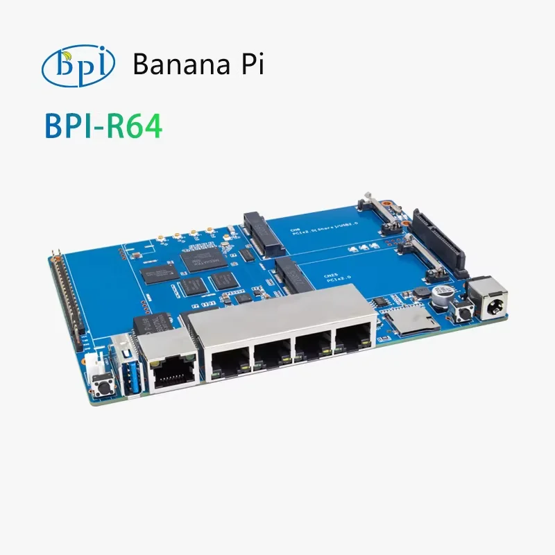 Фото Плата для разработки Wi-Fi роутера Banana Pi BPI-R64 на базе MediaTek MT7622 64-бит, с открытым исходным кодом №2