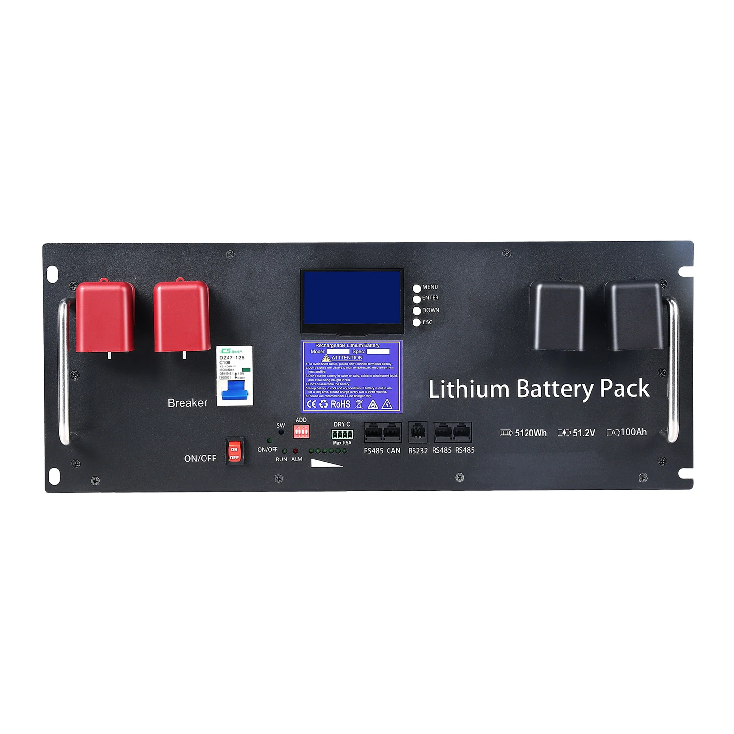 Фото Eg4 100ah 5.12kwh Rack Pack Bms 48v 16s Lifepo4 Аккумуляторный блок №1
