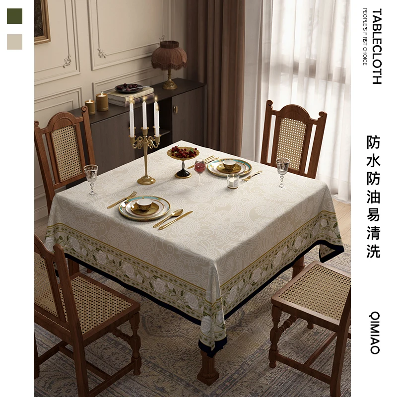 

Square table tablecloth, mesh red, high-end Eight Immortals table tablecloth, waterproof tablecloth, pastoral style