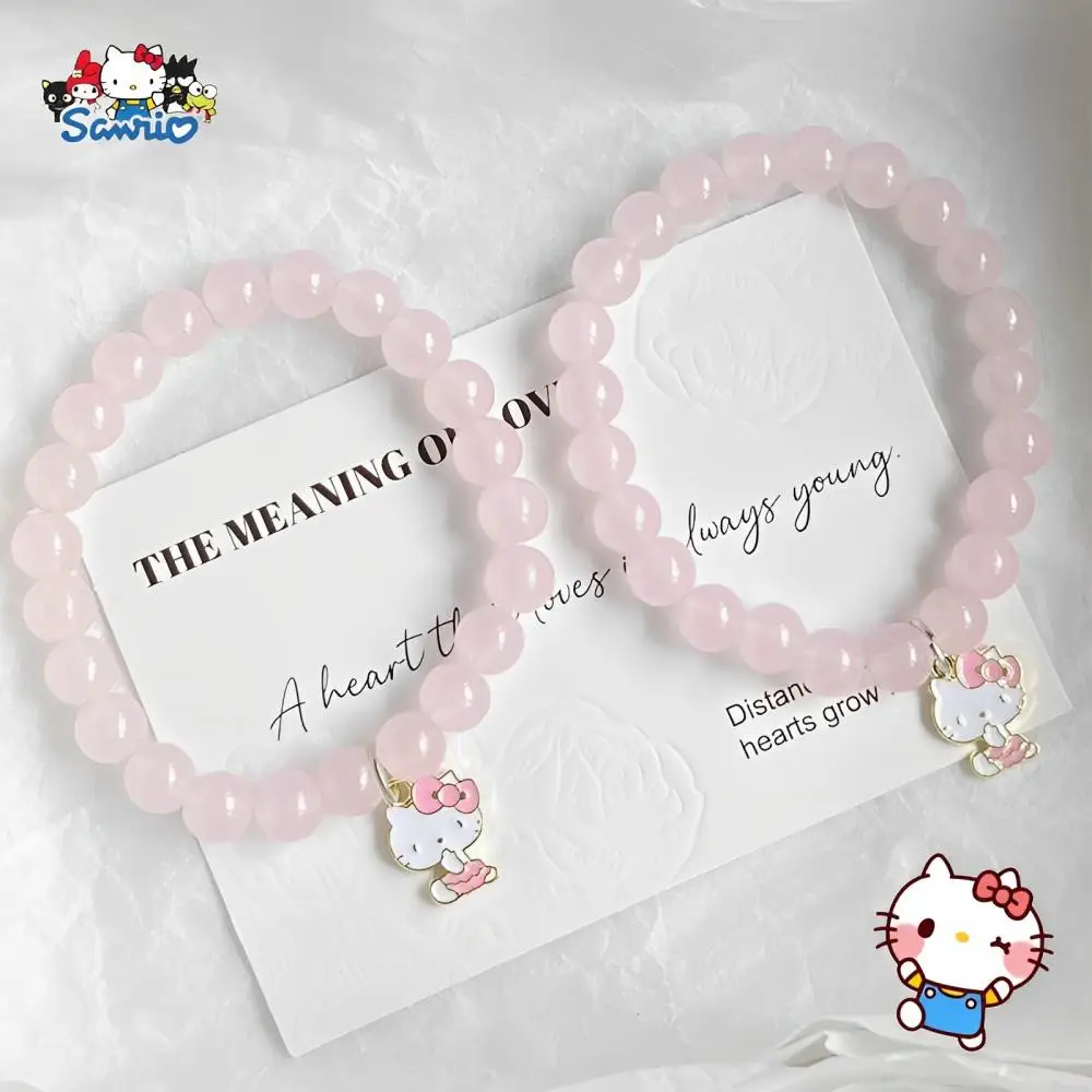 

Милые Браслеты Sanrio HelloKitty Melody мультяшный Кот Kt милый розовый браслет с котенком сердце для девочки студенческие браслеты украшения подарок для сестер