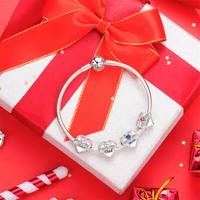 heart shape 925 sterling silver family affection pendant charm bead fit original brand bracelet gift diy jewelry for women