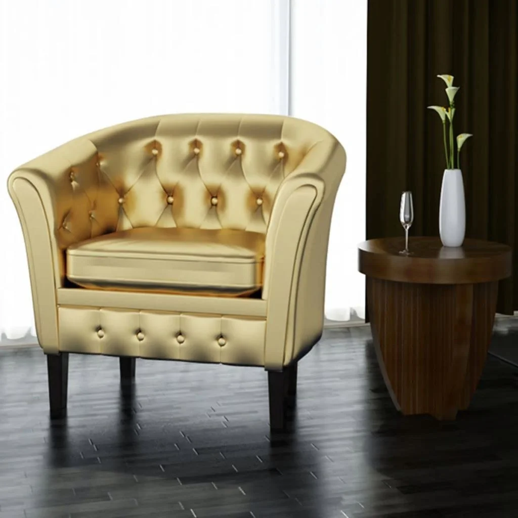 

Artificial Leather Armchairs Tub Chair Gold