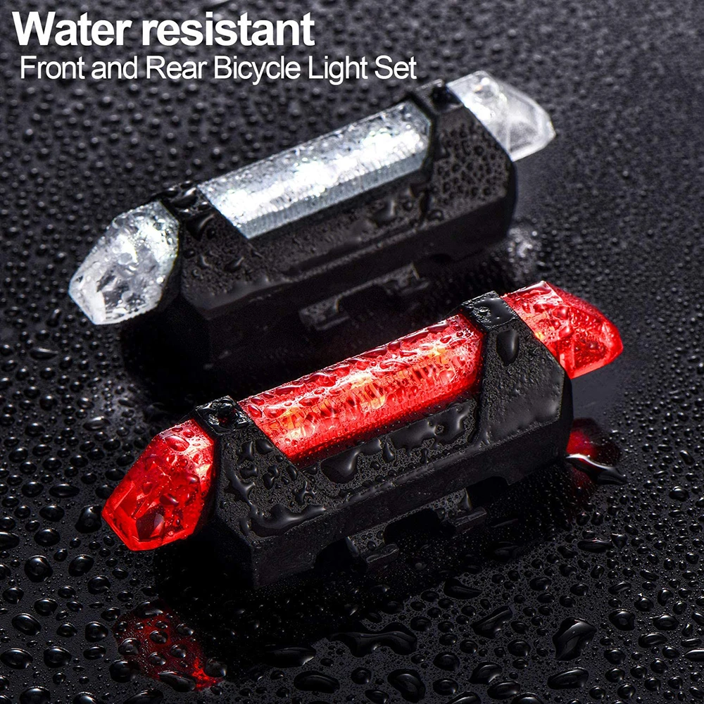 

2pcs Bicycle Taillights Headlights Mountain Bike Lights Bicycle Accessories Night Riding Equipment Warning Flash USB Charging